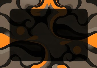 card with orange and black fluid pattern