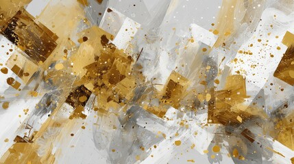 Stunning abstract painting with gold accents perfect for modern interiors, adding a touch of luxury and sophistication to your design project with dynamic textures and elegant style