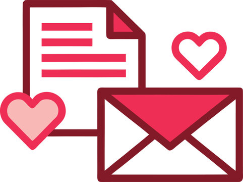 Mother's day love notes letter envelope heart icons vector illustration scalable eps