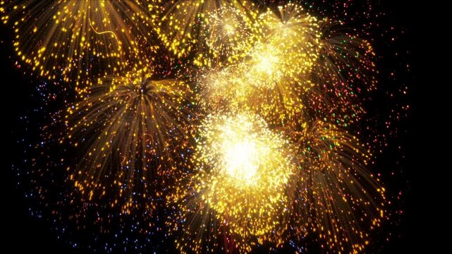 explosion of fire in the dark Golden sparkles flow, warm gold tones, medium framing, luxurious abstract mood