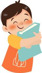 Boy reading book