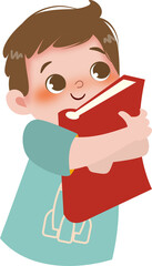 Kid hold a book
