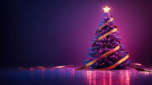 Christmas tree with white snowdrift,snowflakes,snow land,podium with bauble,Christmas theme stage podium mock up for product placement,Happy New Year. Celebrate party,Xmas Poster,web banner,festive.