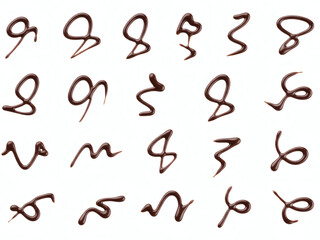 Obraz premium An artistic chocolate sauce image on a professional-quality white background.