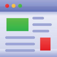 Obraz premium Website interface illustration with red green blue yellow dots and purple background for web design and digital content creation