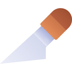 Sharp Utility Knife With Orange Handle And Translucent Blade Isolated On White Background Gradient Colors Minimalist Design