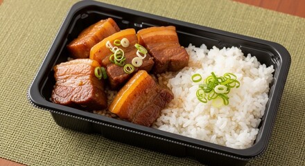 豚の角煮だけ弁当のクローズアップ