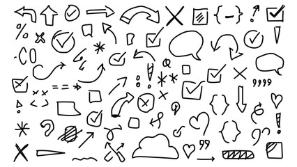 Fototapeta premium Hand Drawn Doodle Icons and Symbols Collection arrow