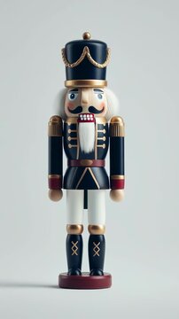 Soldier nutcracker rotates in display