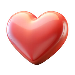 A glossy vibrant red heart against a stark black background