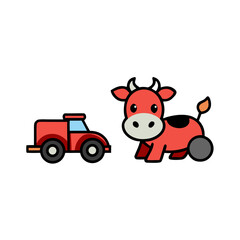 Fototapeta premium funny cow cartoon