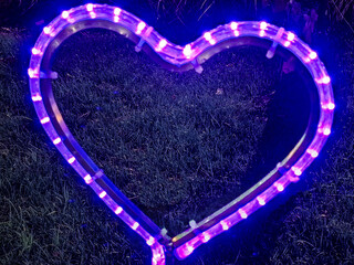 Decorative heart made of lights