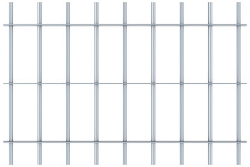 Metal prison bars, transparent background