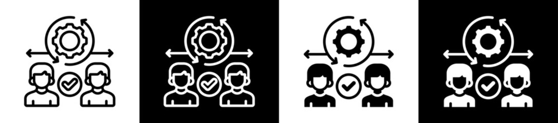 Change Management Icon Set In Black And White Filled Style Collection