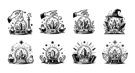 Mystical Crystal Balls and Potions Collection for Fortune Tellin