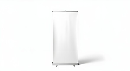 Blank stand banner mockup, vertical pull-up display for trade show marketing. isolated PNG with Transparent Background