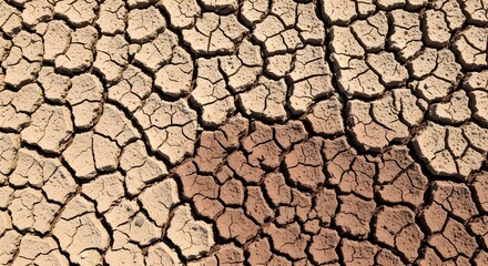 Close up of cracked dry earth texture