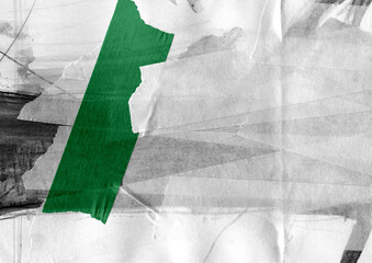 Collage tape texture with green eco masking tape, paper layers, handmade torn surface for natural design, organic craft background, mixed media texture for posters, zine art, editorial layouts.