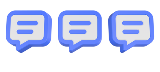 3d  rendering icon bubble chat in blue color