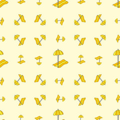 Seamless Summer Beach Umbrella Pattern