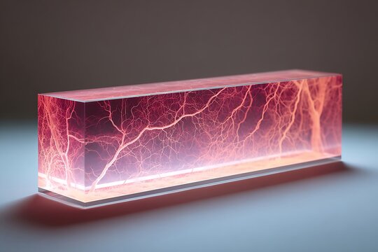 Ultra-detailed display of capillary bed connected to arterioles and venules