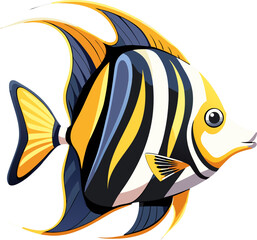 fish on a black background Angelfish