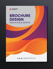 Naklejka premium abstract background purple and orange illustration brochure design template