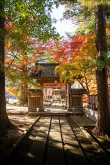 Obraz premium 茨城県 福性寺の紅葉 