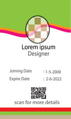 An id card illustrated with background