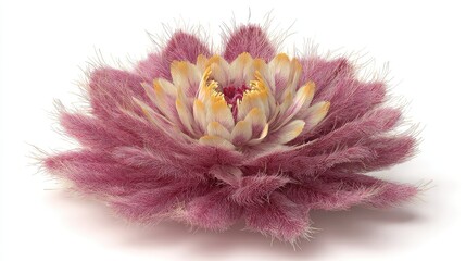 Discover a stunning artistic rendering of a unique pink and cream colored flower, perfect for adding a touch of modern elegance to your creative projects and design needs