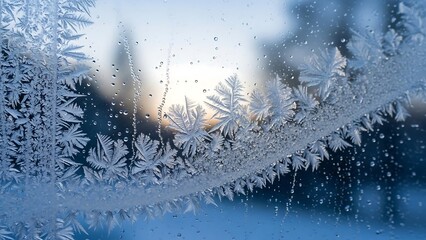 Frosty Window Pane - A Winters Tale in Ice Crystals.