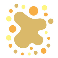 Muted Color Round Splatter with Small Circle Abstract Graphic Element