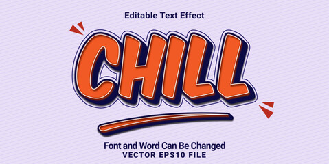3d editable chilll cartoon style text effect