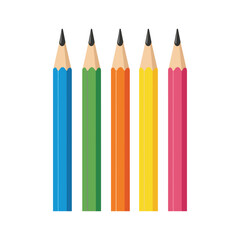Colorful sharpened pencils vector illustration, school supplies, art tools, learning, creativity, drawing equipment design.