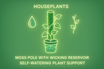 Self-Watering Plant Support with Automated Irrigation for Indoor Plant Care and Maintenance

