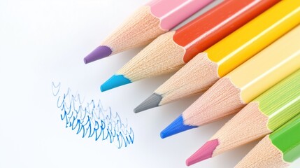 Color pencils isolated on white background