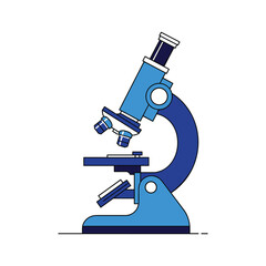 Microscope illustration for scientific research and education, symbolizing discovery, medical analysis, and learning