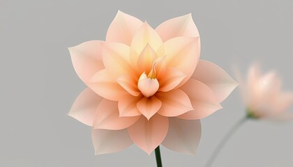 Obraz premium Soft Peach Flower on Minimal Grey Background in Spring