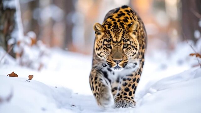 Amur Leopard in Winter.