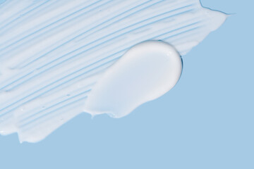 Skincare cream texture. White cosmetic lotion background. Creamy gel, moisturizer, product swatch