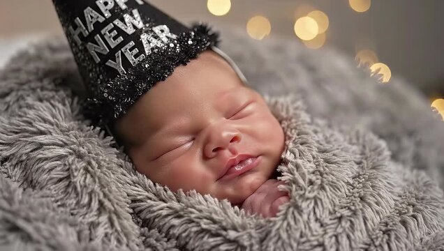 Newborn baby wrapped in blanket