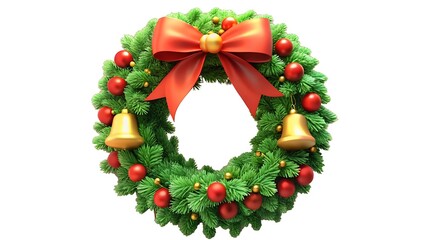 Christmas Wreath with Red Bow