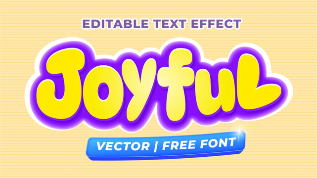 Colorful and playful 3D text effect featuring bold yellow letters with a vibrant purple outline, perfect for fun titles and creative graphics