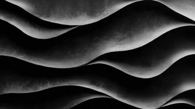 Video A close-up shot of a wave pattern in black and white, suitable for use in designs or s