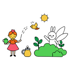 little girl with a flower