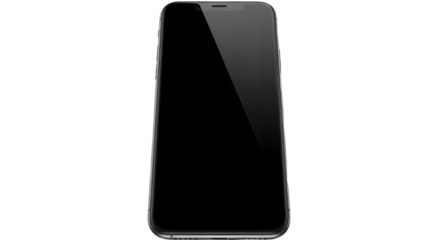 Sleek modern smartphone with black screen on black background