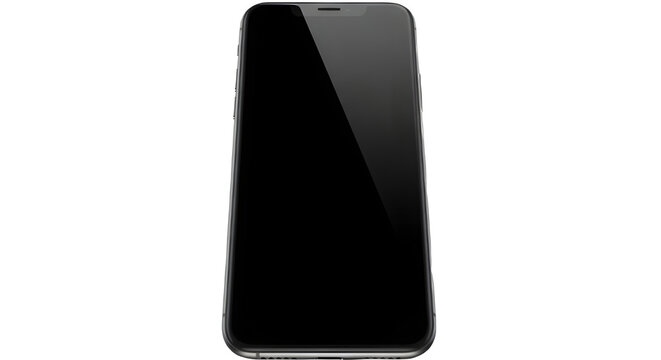 Sleek modern smartphone with black screen on black background
