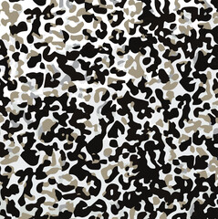 Leopard print. Vector seamless pattern. Animal skin background with black and brown spots on beige backdrop. Abstract exotic safari texture. Jaguar, leo, puma cheetah fur pattern. Repeat design