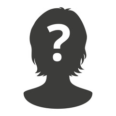 Question Mark Silhouette. Question Mark in Head Silhouette.  Thinking and Curiosity Concept Vector.