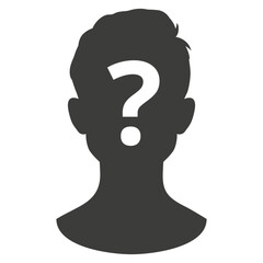 Question Mark Silhouette. Question Mark in Head Silhouette.  Thinking and Curiosity Concept Vector.